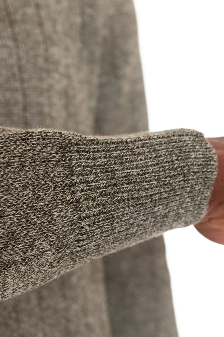 Gran Sasso Melange Linen-Cotton Sweater With Roll Detail