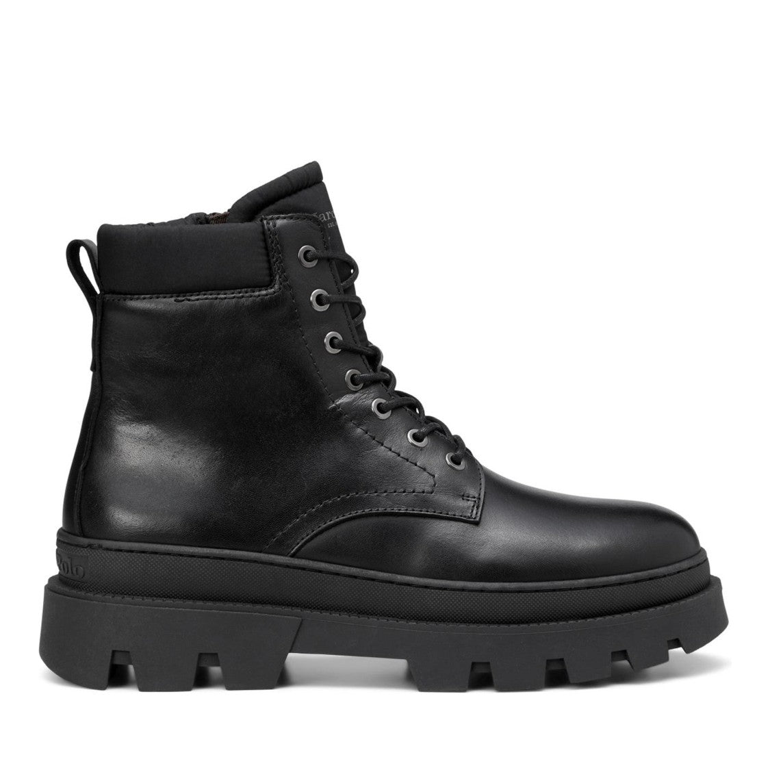 Marc O'polo Black Isak 9A Leather Lace-Up Side Zip Boots