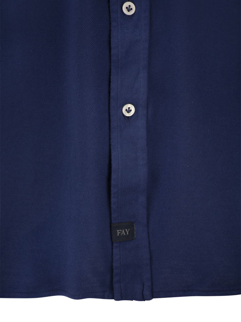 Fay Cotton French Collar Shirt
