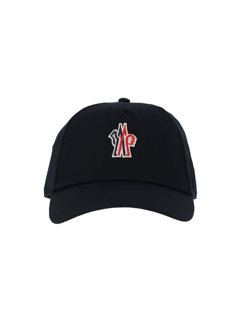 Moncler Grenoble Black Cotton Curved Visor Baseball Cap
