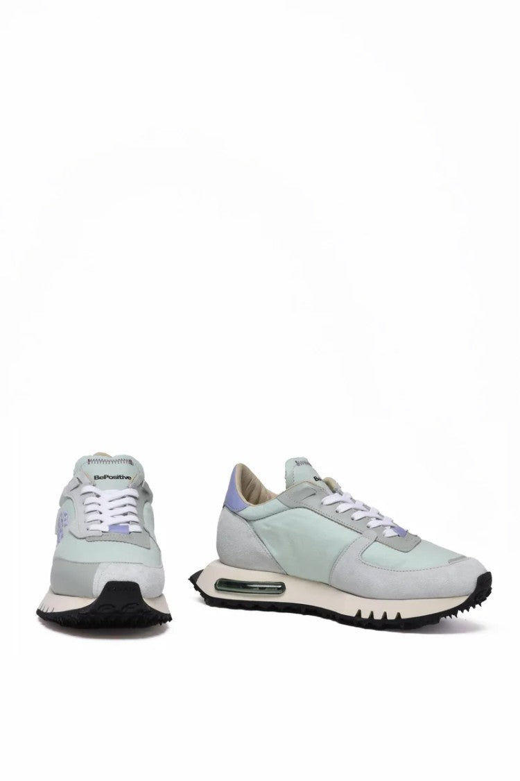Be Positive Leather/Polyester Sneakers - Aqua