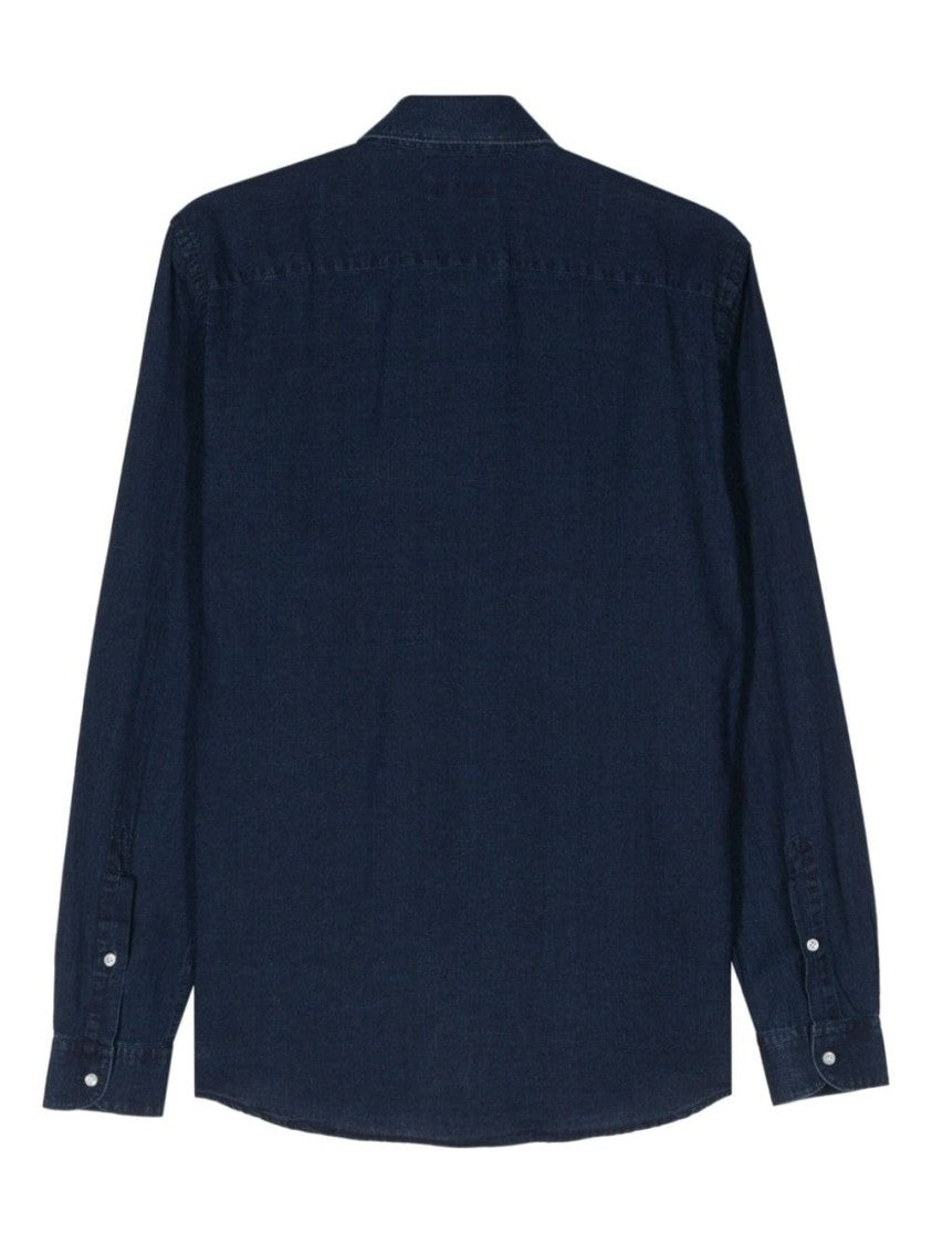 Fay Navy Blue French Collar Shirt