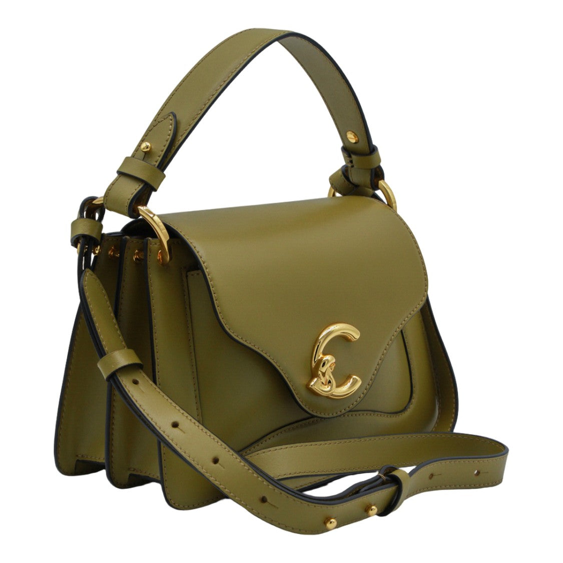Coccinelle Structured Handbag With Curved Flap Closure