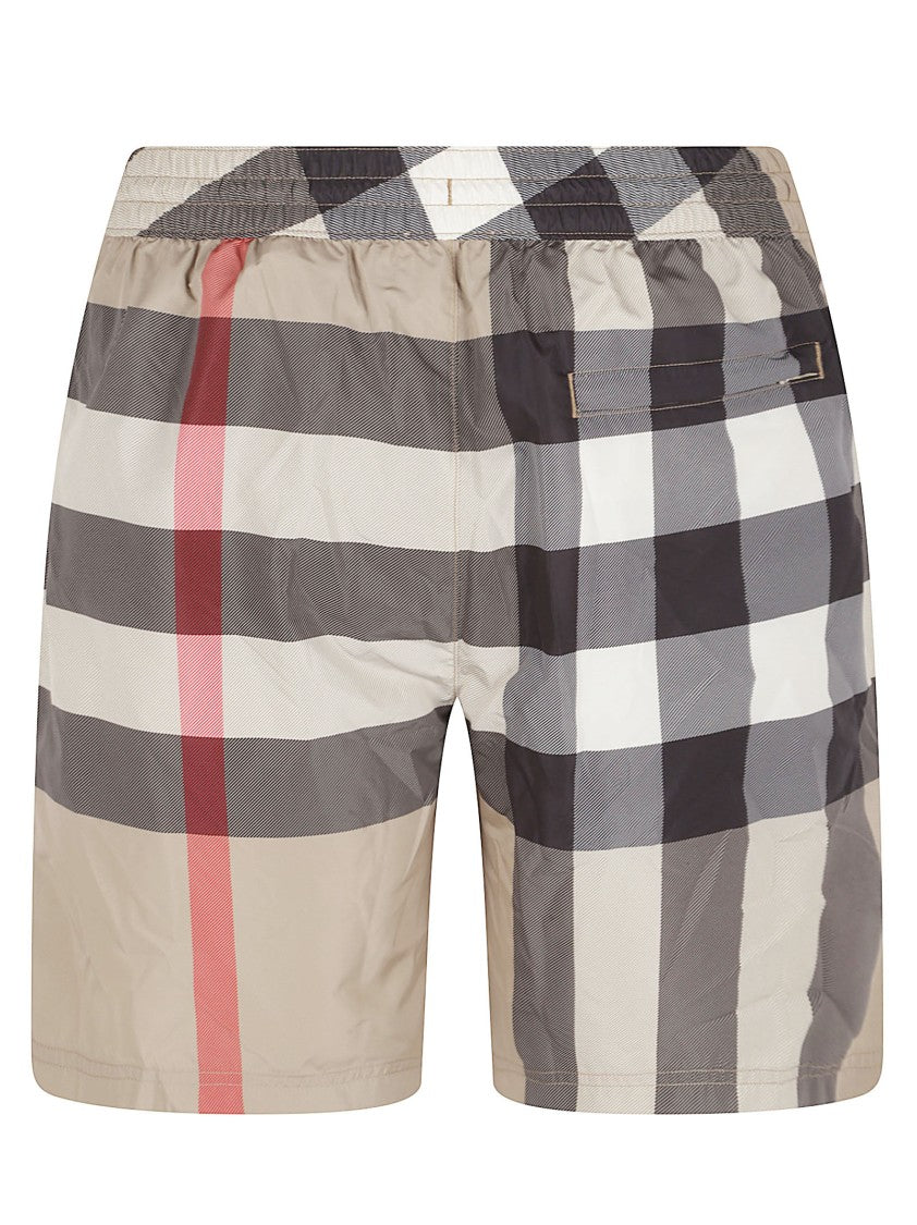 Burberry Checkered Beige And Black Shorts