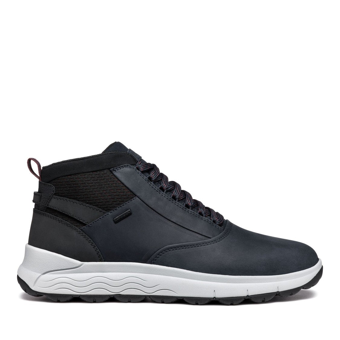 Geox Blue Spherica Padded Collar Textured Outsole Leather Boots