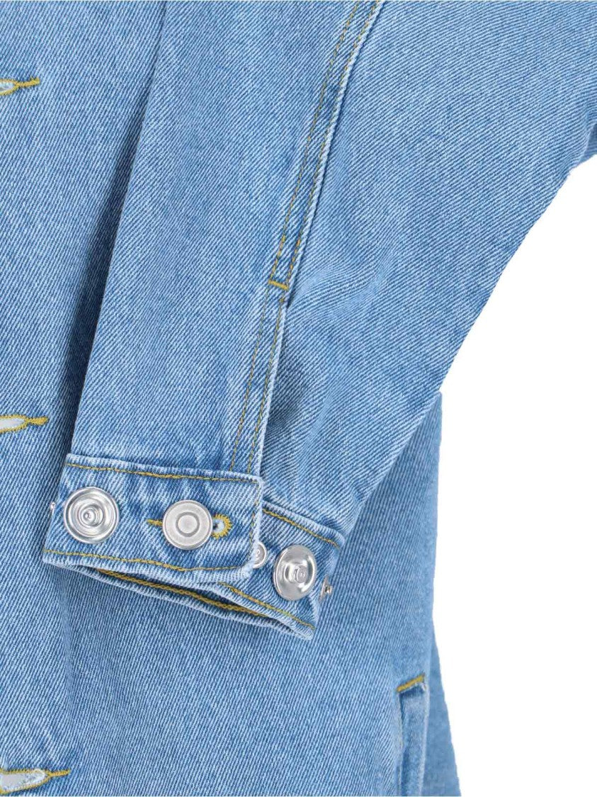 Coperni Studded Denim Jacket – Light Blue