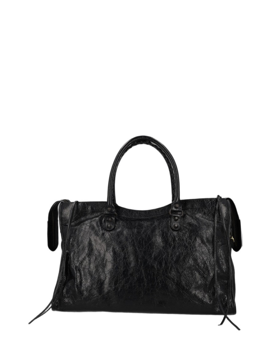 Balenciaga Black Textured Leather Shoulder Bag