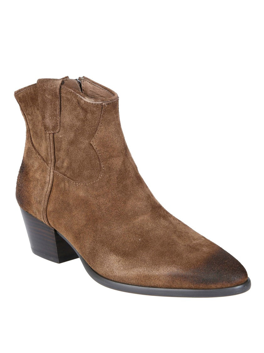 Ash Suede Pointed-Toe Boots