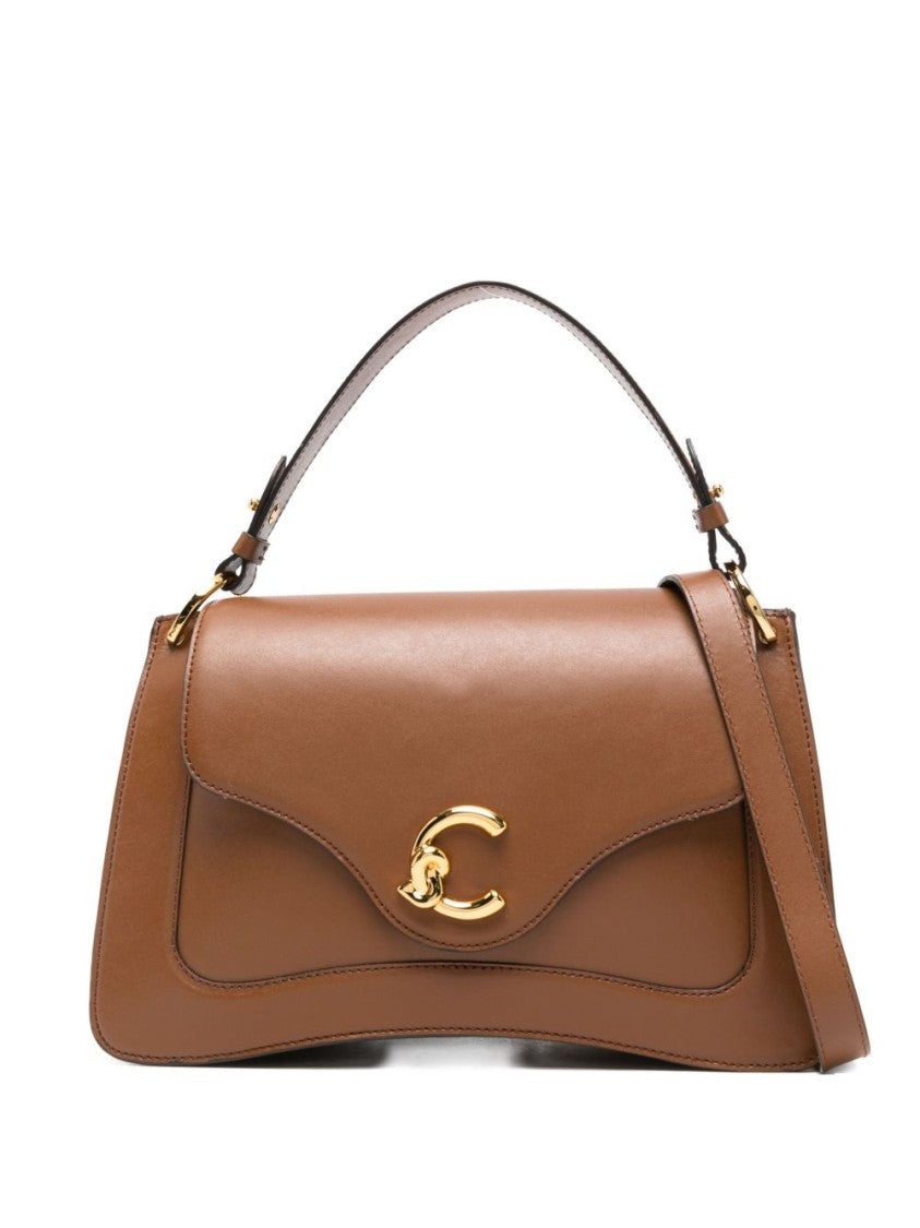 Coccinelle Structured Calfskin Shoulder Bag With Gold-Tone Clasp