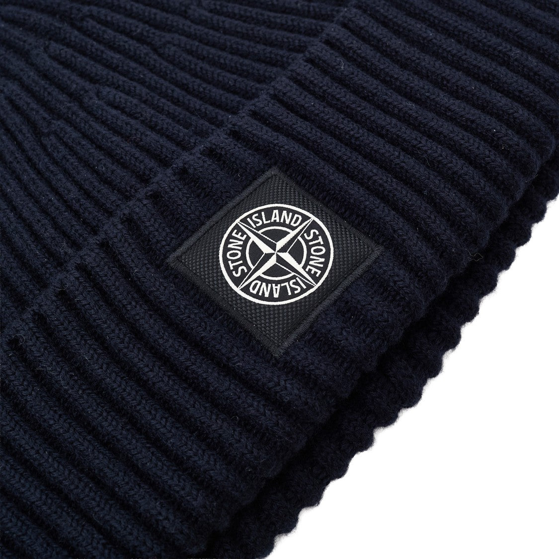 Stone Island Ribbed Soft Wool Compass Beanie Hat