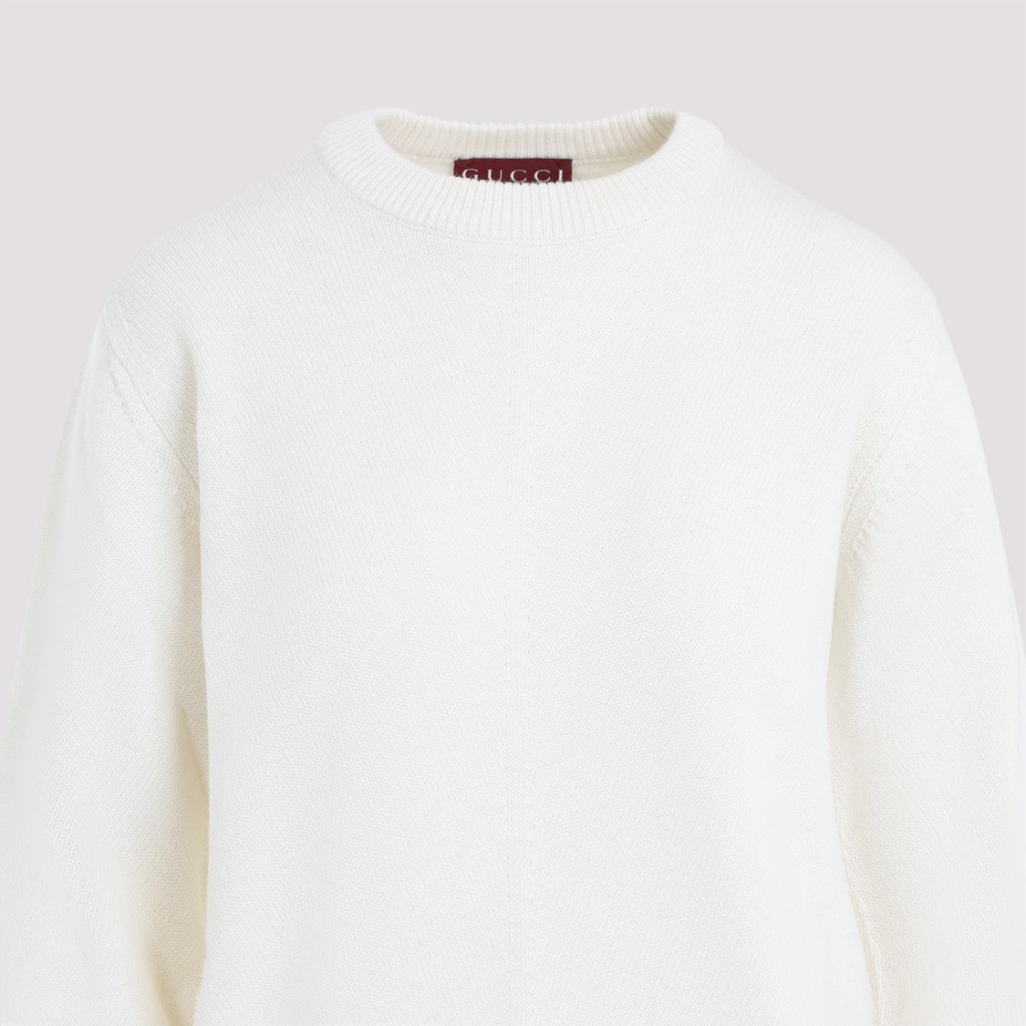 Gucci Web Ivory Wool And Cashmere Pullover