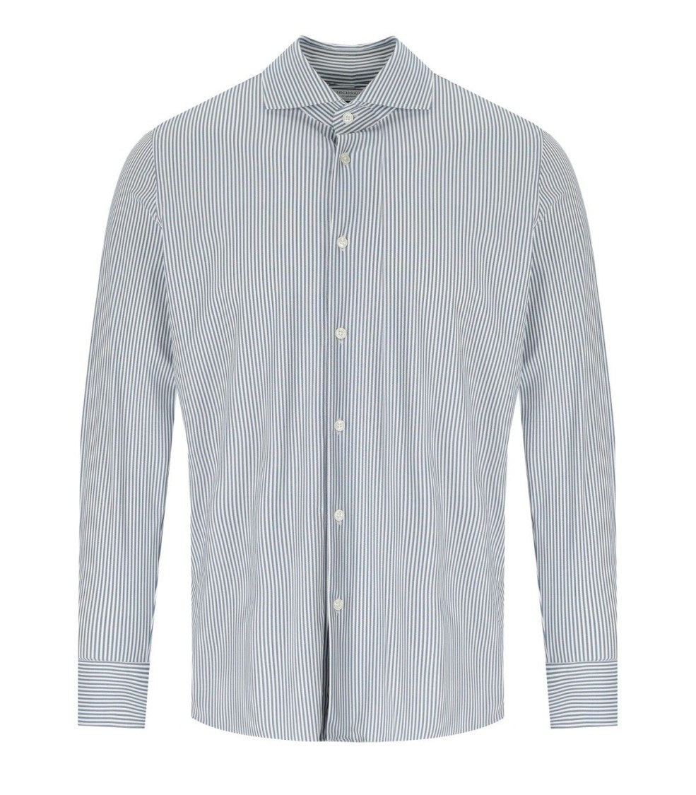Archivium White And Blue Oxford Effect Shirt