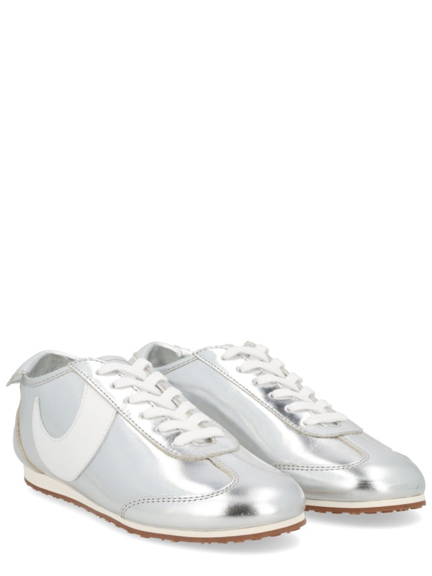Marine Serre Silver Astra Metallic Leather Sneakers