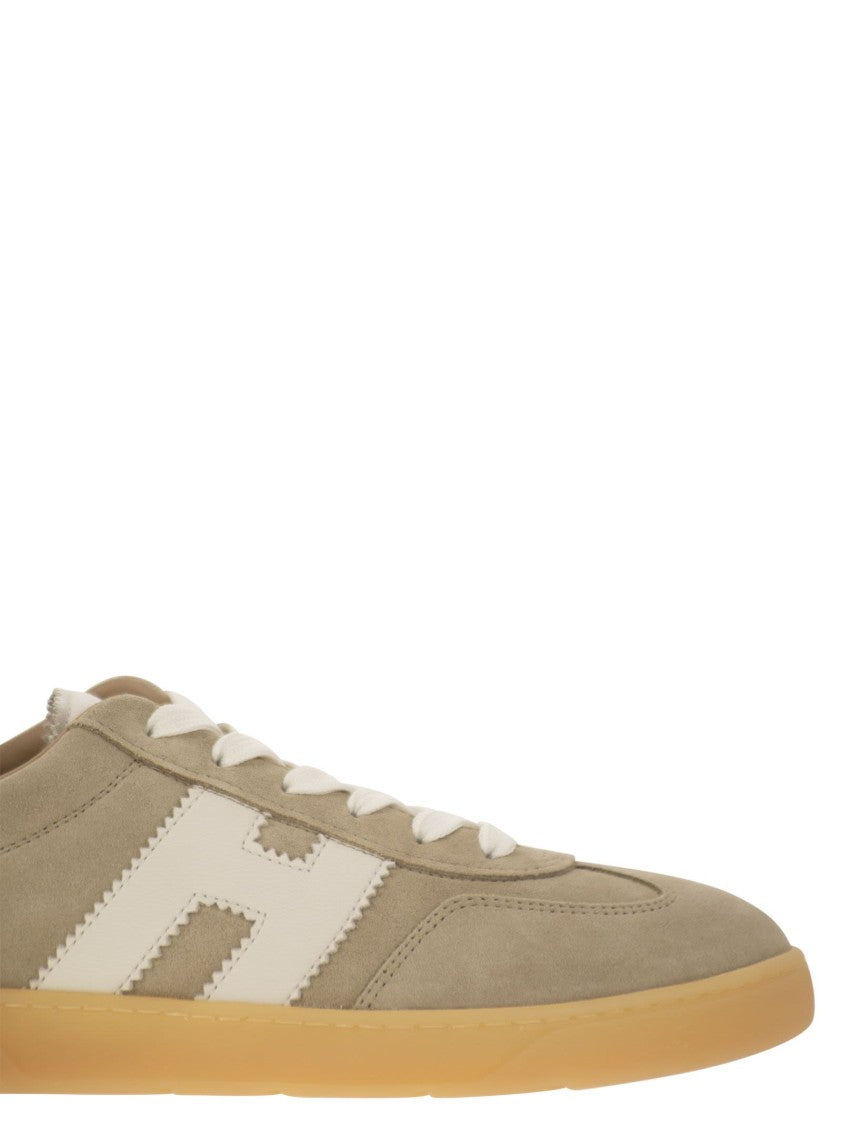 Hogan Retrospective Suede Sneakers With Nappa Leather Detail
