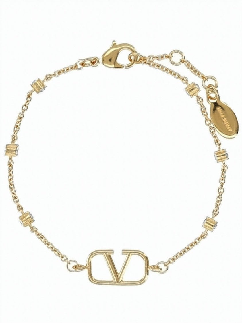 Valentino Garavani Gold-Tone Chain Bracelet With Oval Charm