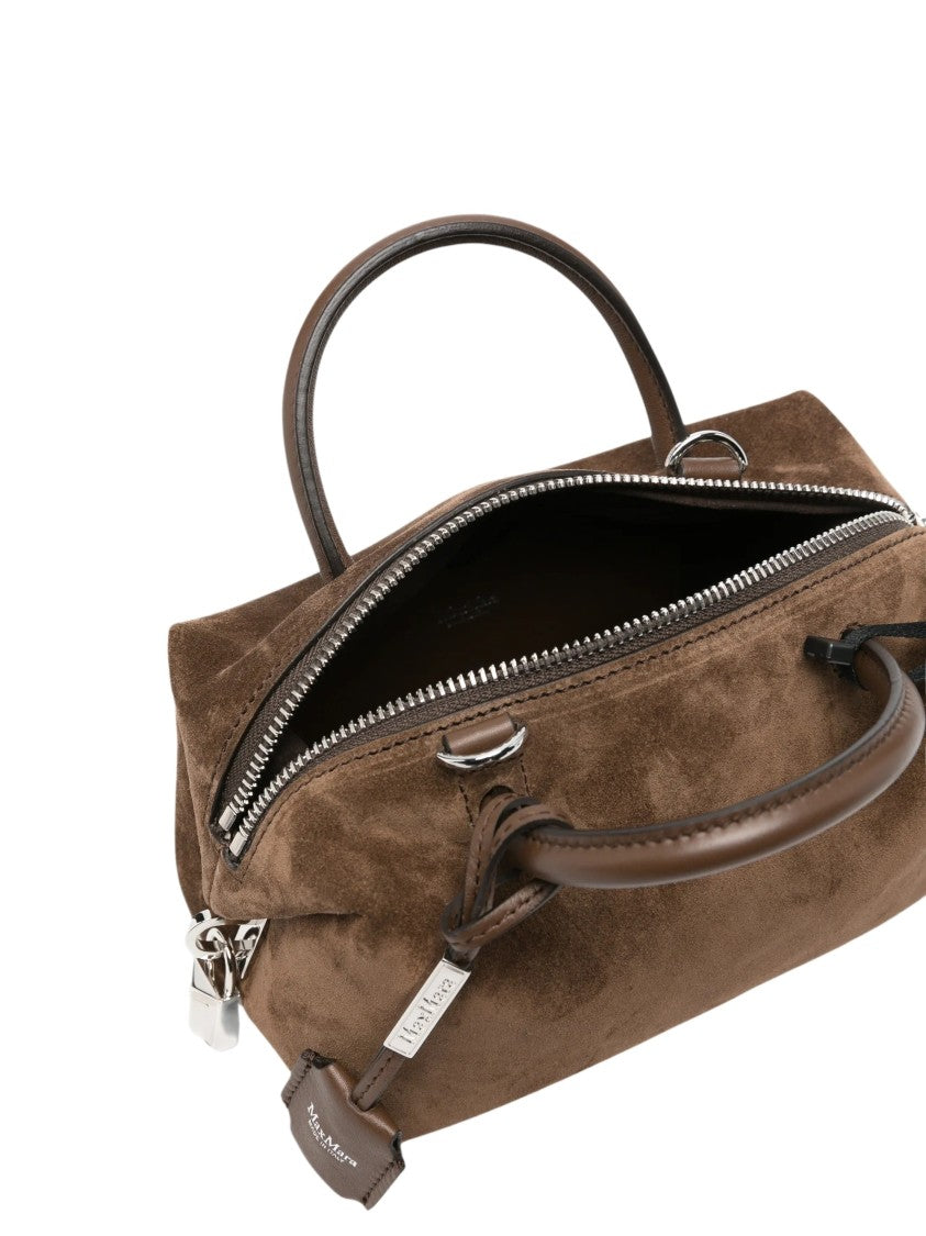 Max Mara Brown Holdallsling Mini Suede Duffel Bag
