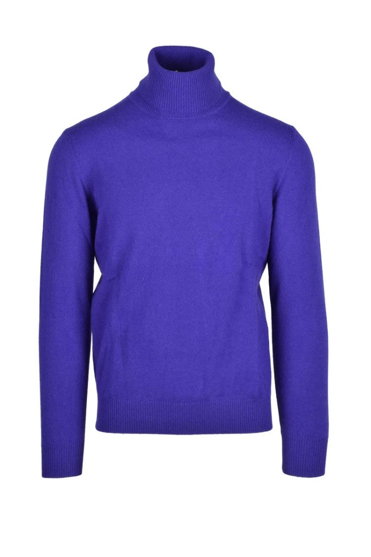 Kangra Purple Wool Cashmere Turtleneck