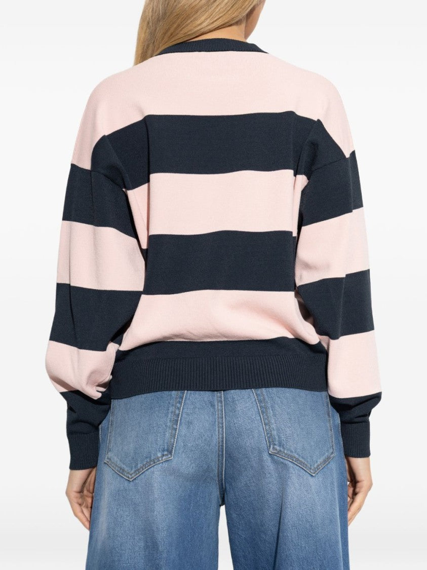 Coperni Blue Pink Striped Logo Long Top