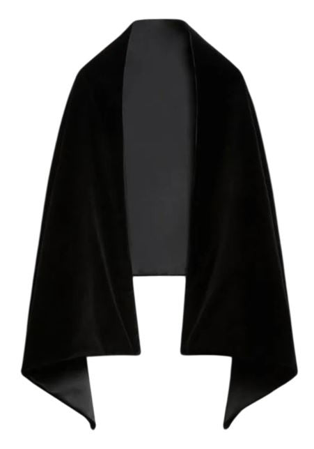Max Mara Black Stole In Stretch Cotton Velvet