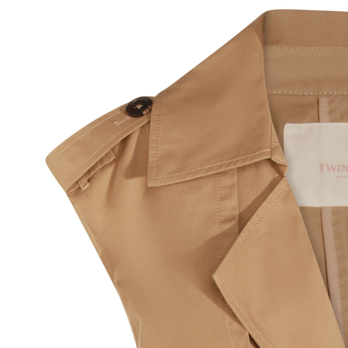 Twin-Set Sleeveless Trench Coat-Style Jacket With Wide Belt