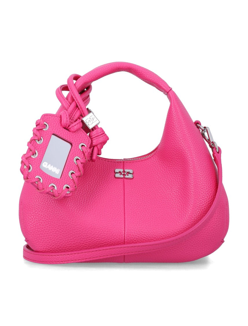 Ganni Hobo Mini Compact Pebbled Mini Bag