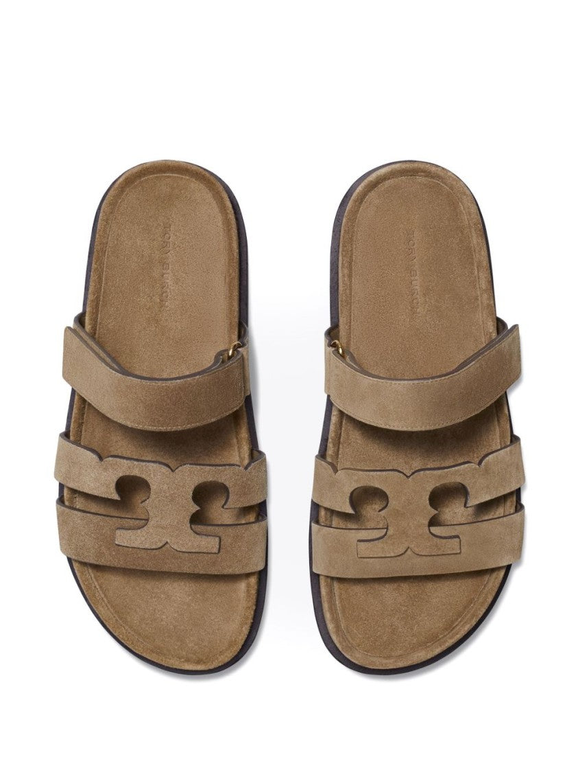Tory Burch Chic Grey Sandals With Cut-Out Design