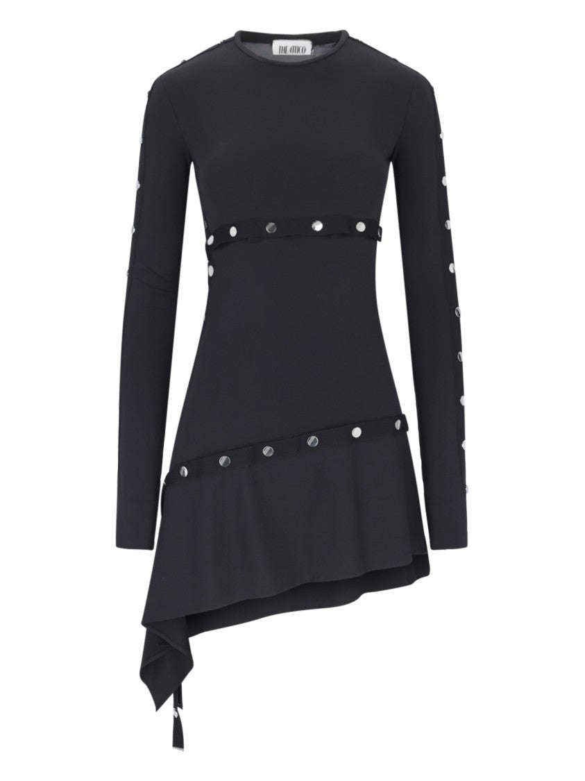The Attico Black Jersey Mini Dress