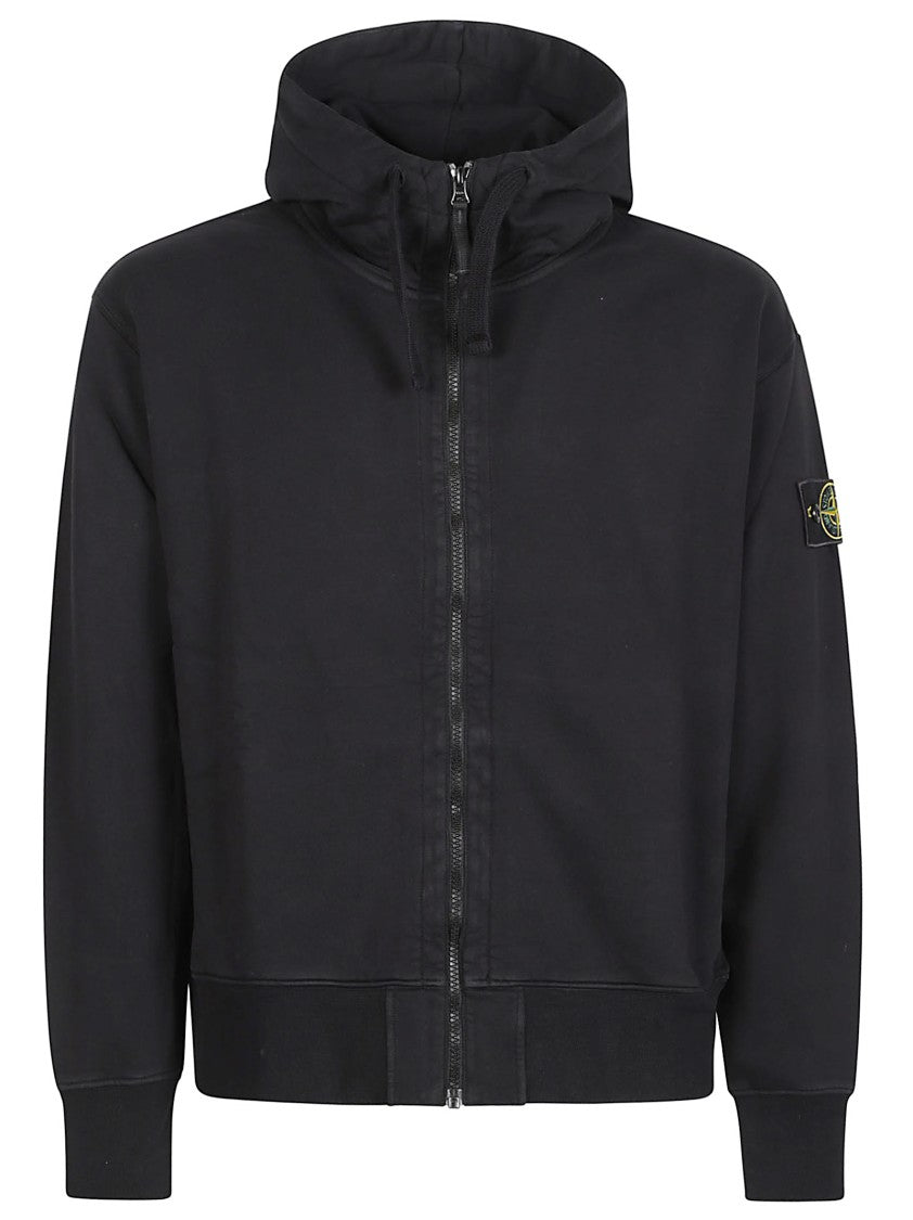 Stone Island Hooded Full-Zip Cotton Sweatshirt