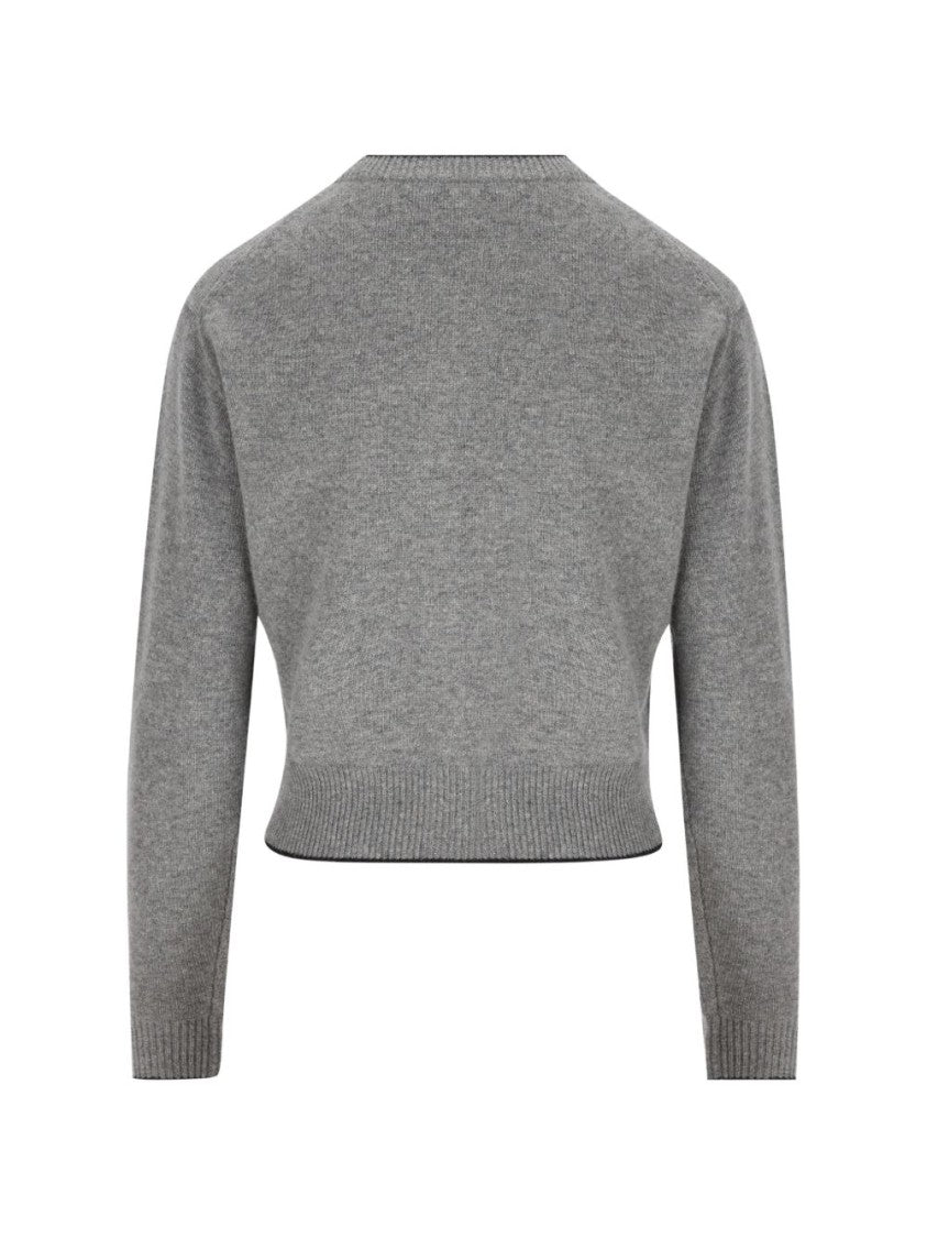 Chloé Black Cropped Button-Down Heart Cardigan