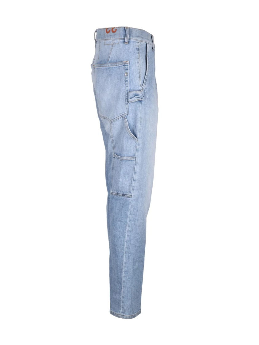 Dondup Light Blue Brian Carrot Fit Cotton Jeans