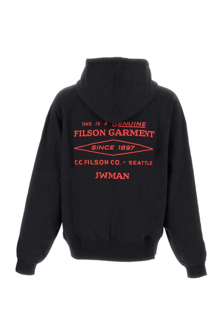 Junya Watanabe Oversized Black Hoodie With Dual-Sided Hood And Embroidered Logo