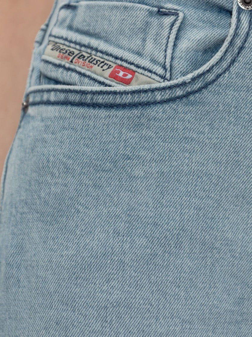 Diesel Light Blue Logo Patch Denim Jeans