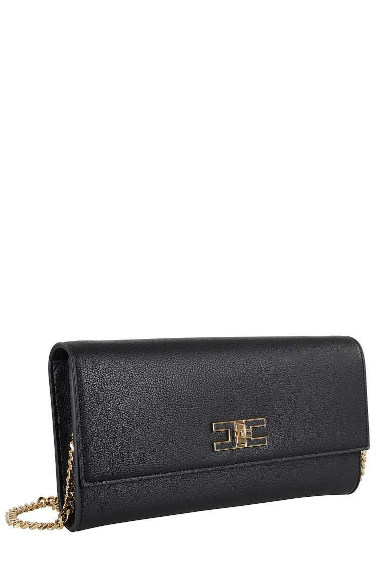 Elisabetta Franchi Eco-Leather Handbag With Golden Chain Strap