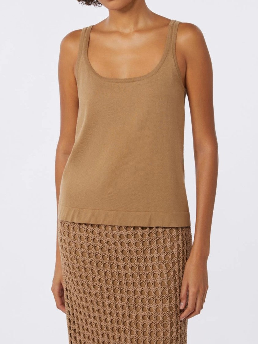 Max Mara Camel Mxpumano Scoop Neck Tank