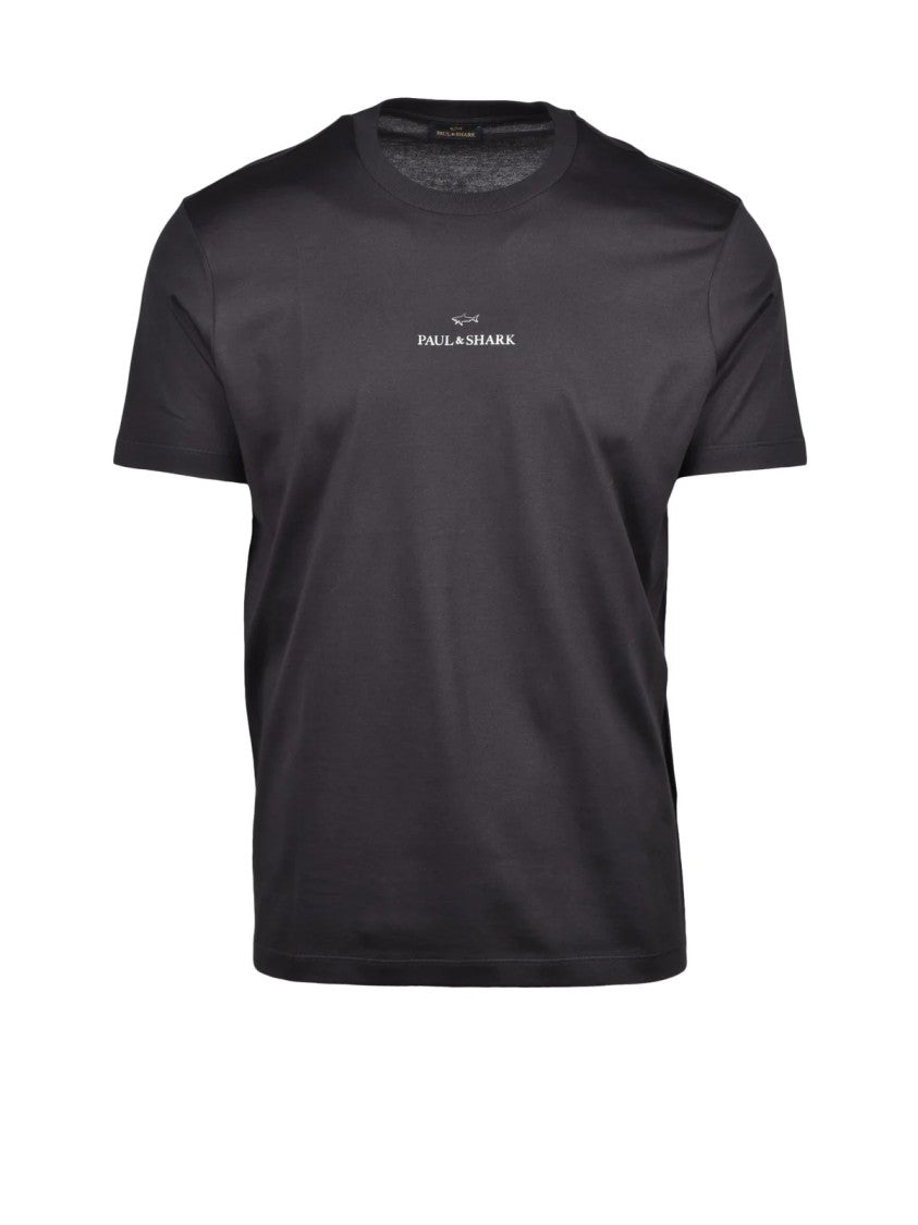 Paul & Shark Black Silver Cotton T-Shirt