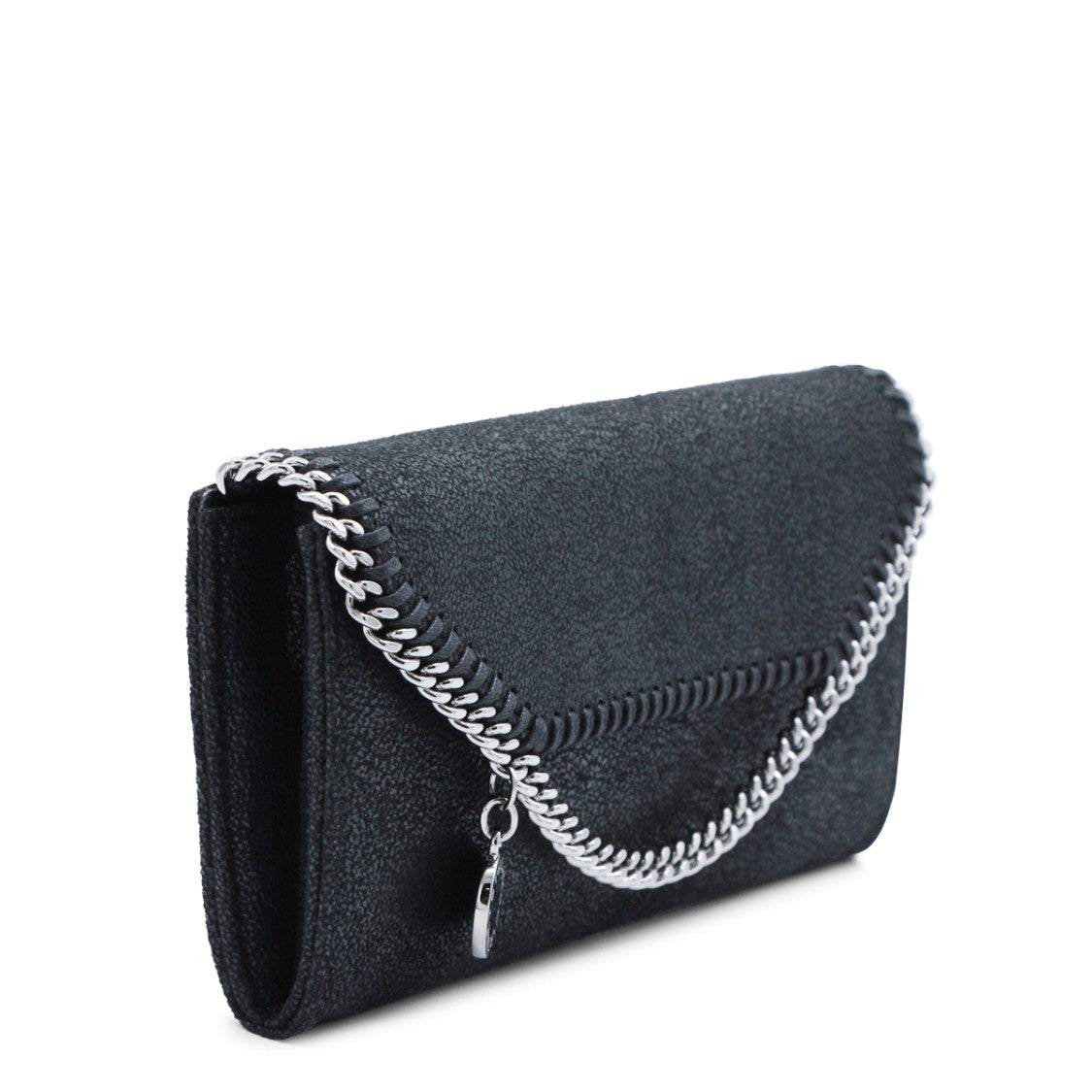 Stella Mccartney Black Faux Leather Continental Wallet Crossbody Bag