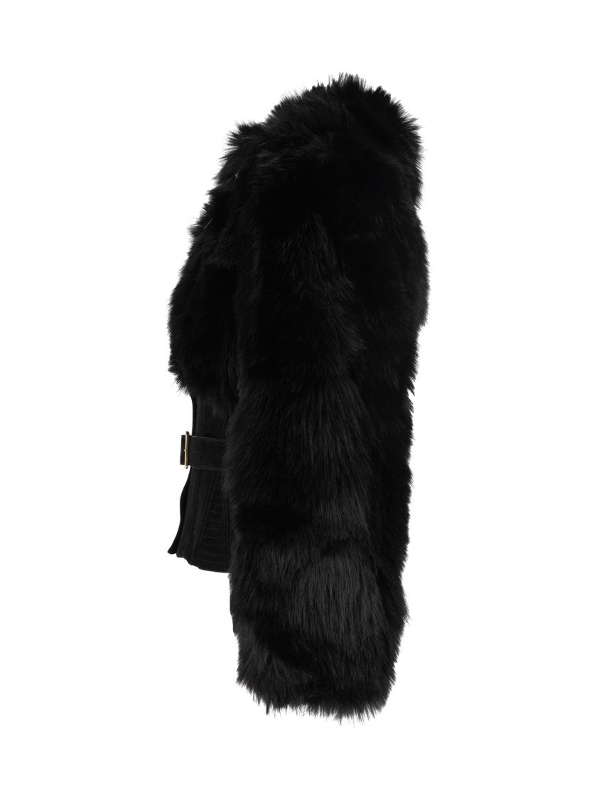 Elisabetta Franchi Faux Fur Cropped Jacket