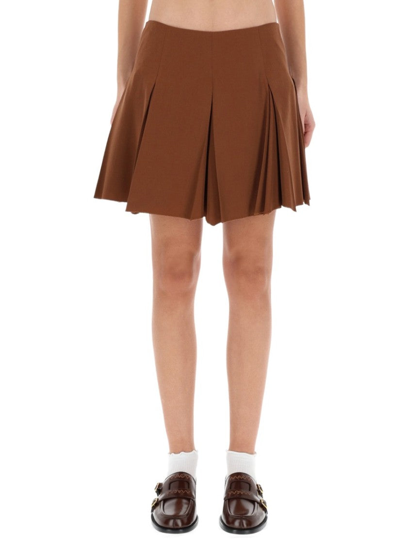 Marni Pleated Miniskirt With Structured Wide Pleats