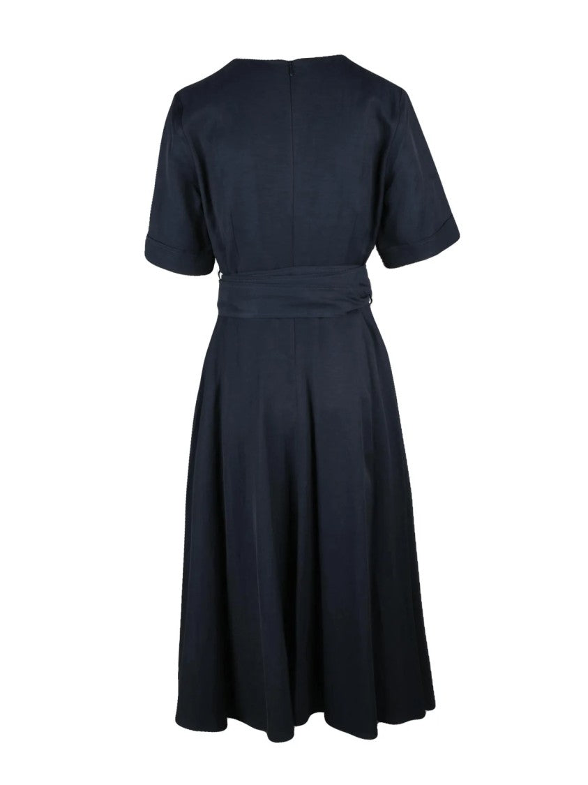 P.A.R.O.S.H. Blue Viscose Linen Women's Dress