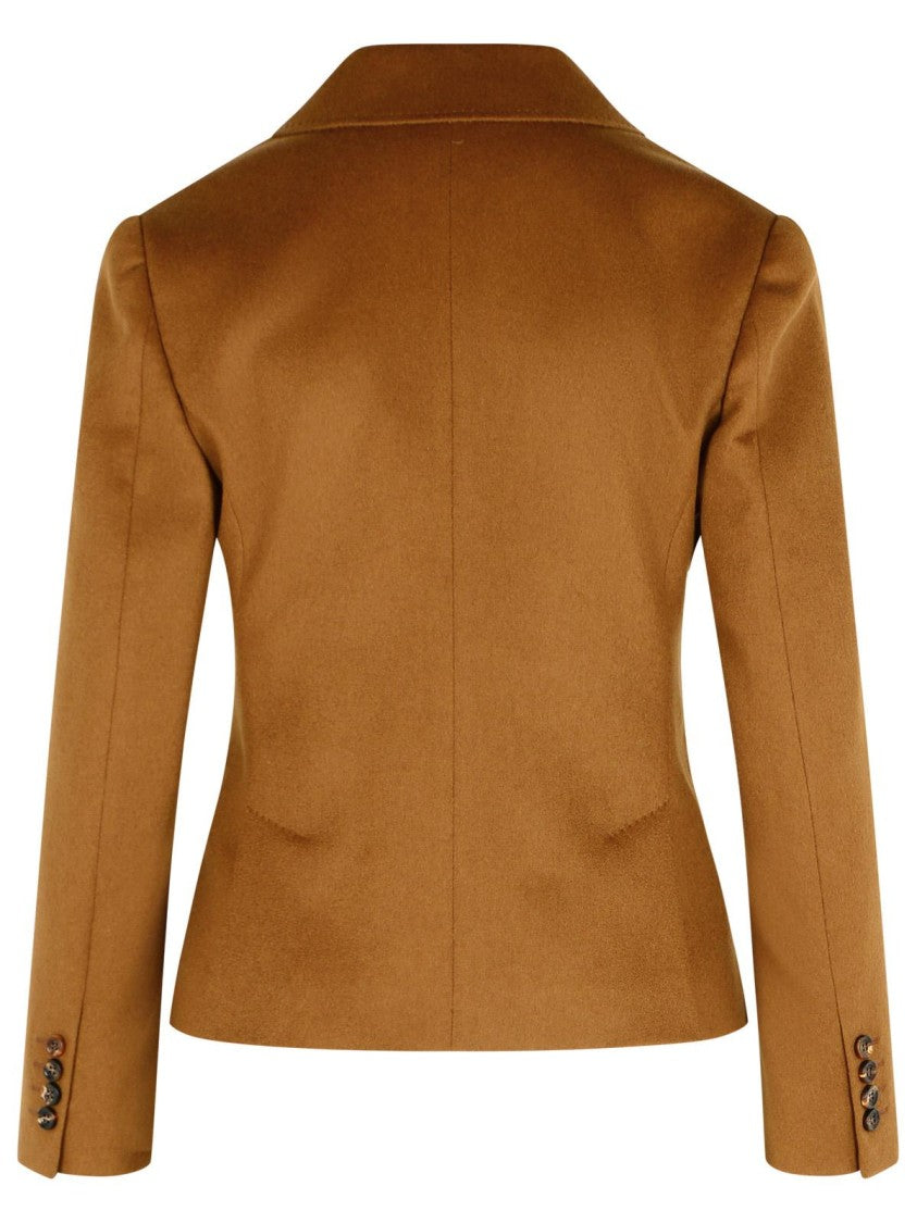 Max Mara 'Glenn' Short Jacket In Camel Leather Drap