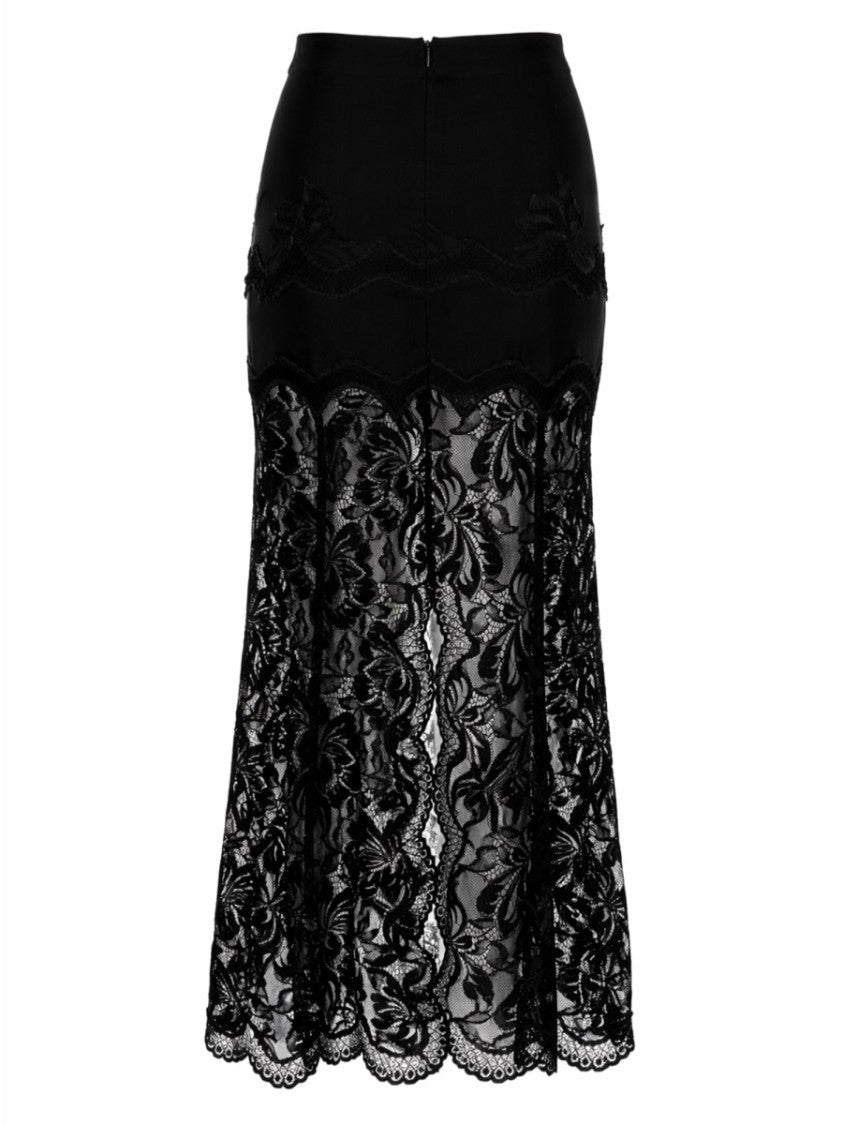 Rabanne Lace Polyamide Flared Midi Skirt