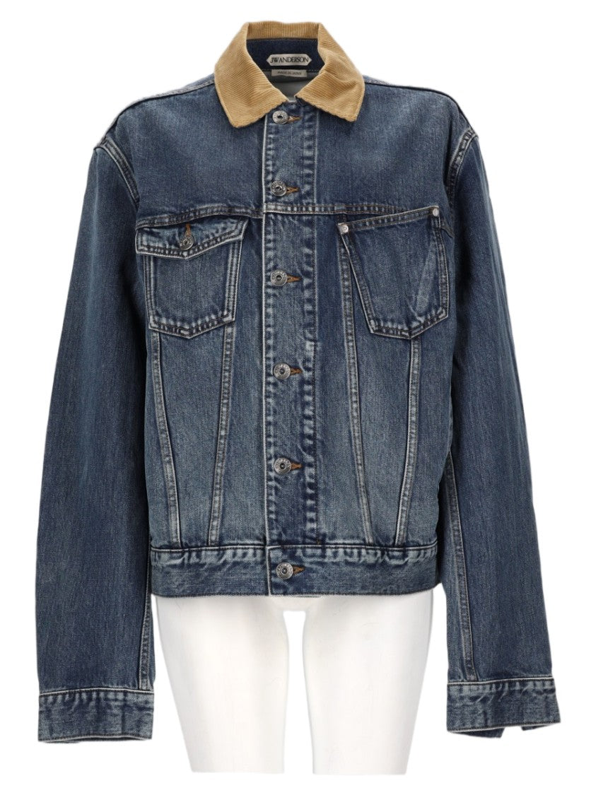 J. W. Anderson Blue Corduroy Collar Denim Jacket