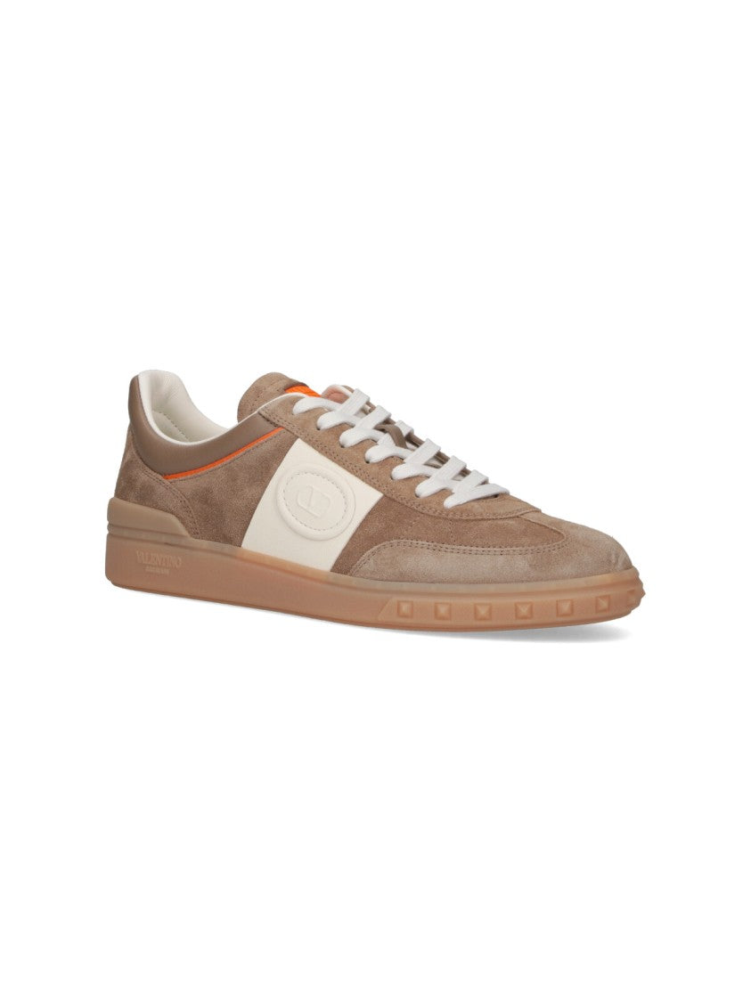 Valentino Garavani Brown Calfskin Suede Upvillage Sneakers