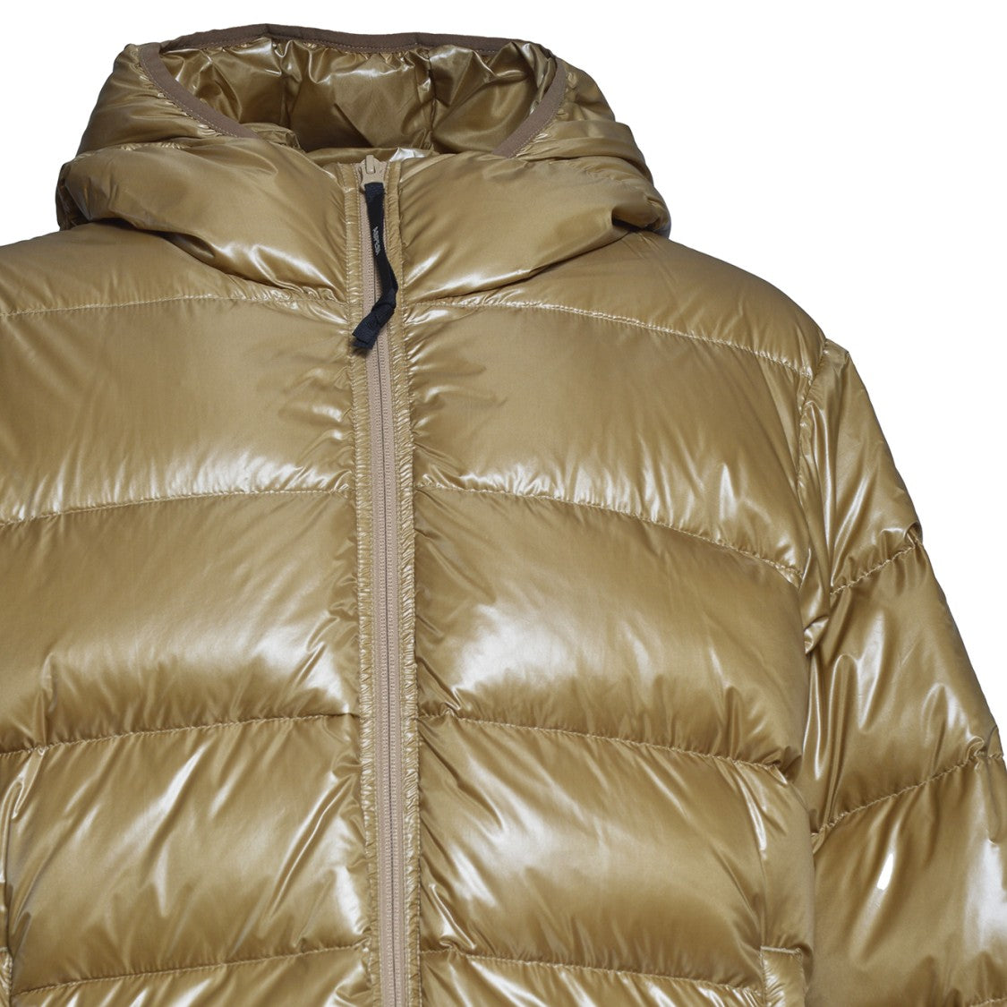 Aspesi Budd Puffer Jacket In Shiny Beige Fabric