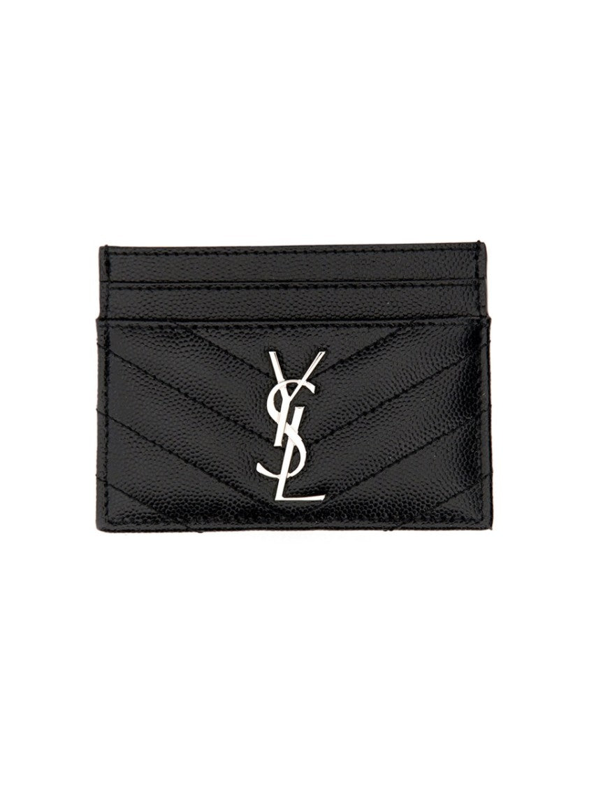 Saint Laurent Cassandre Chevron Quilted Card Holder
