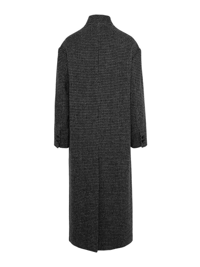 Isabel Marant Straight-Cut Wool Coat With High Collar