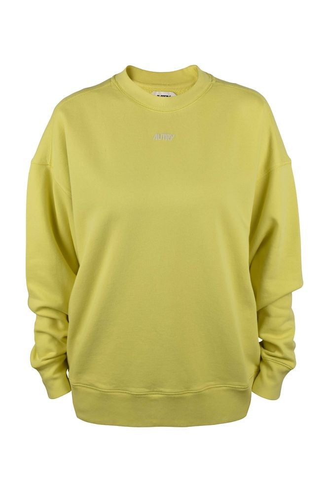 Autry Yellow Cotton Sweatshirt With Mesh Design