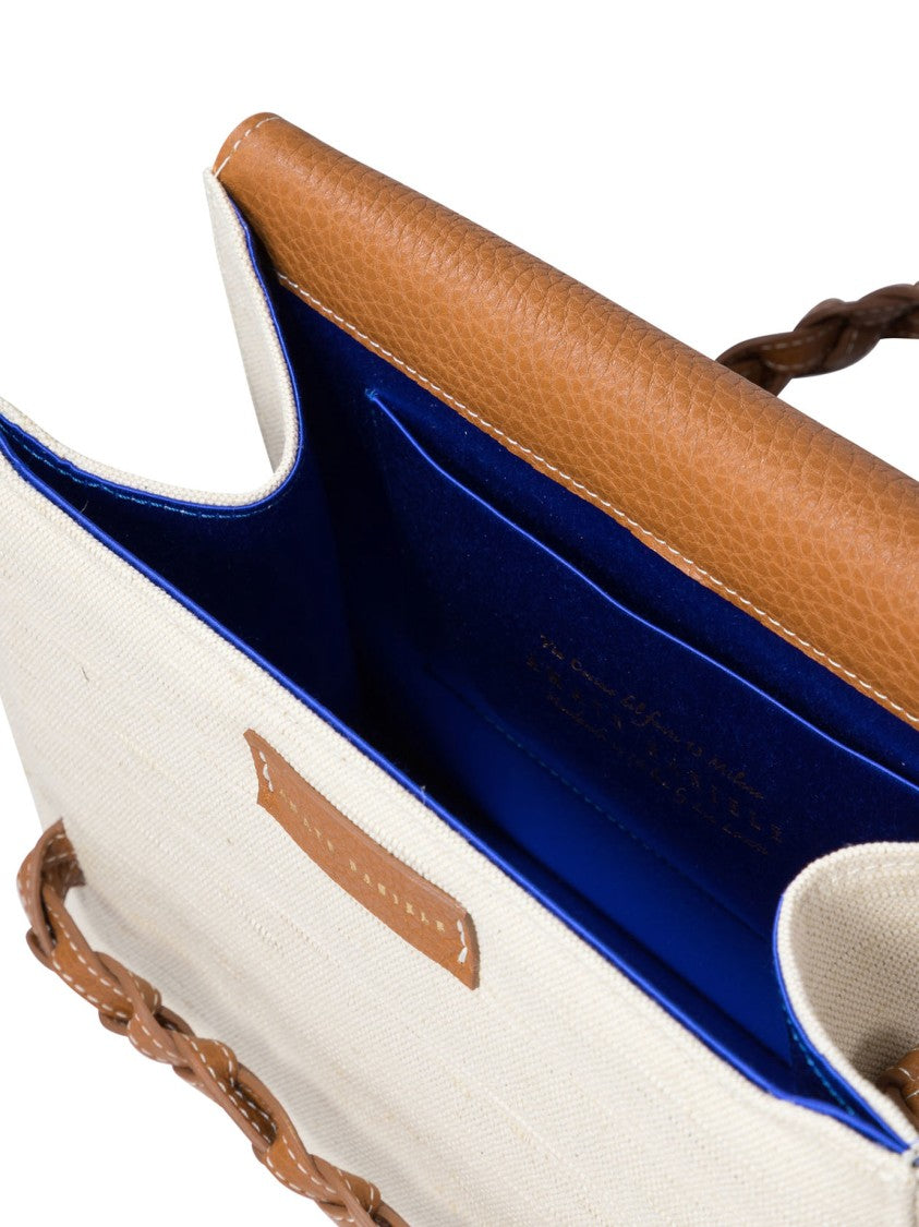 Amato Daniele Textured Beige Canvas Crossbody Bag