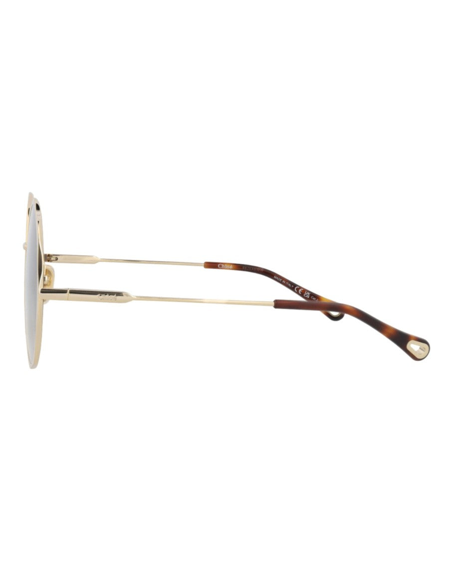 Chloé Round-Frame Metal Sunglasses
