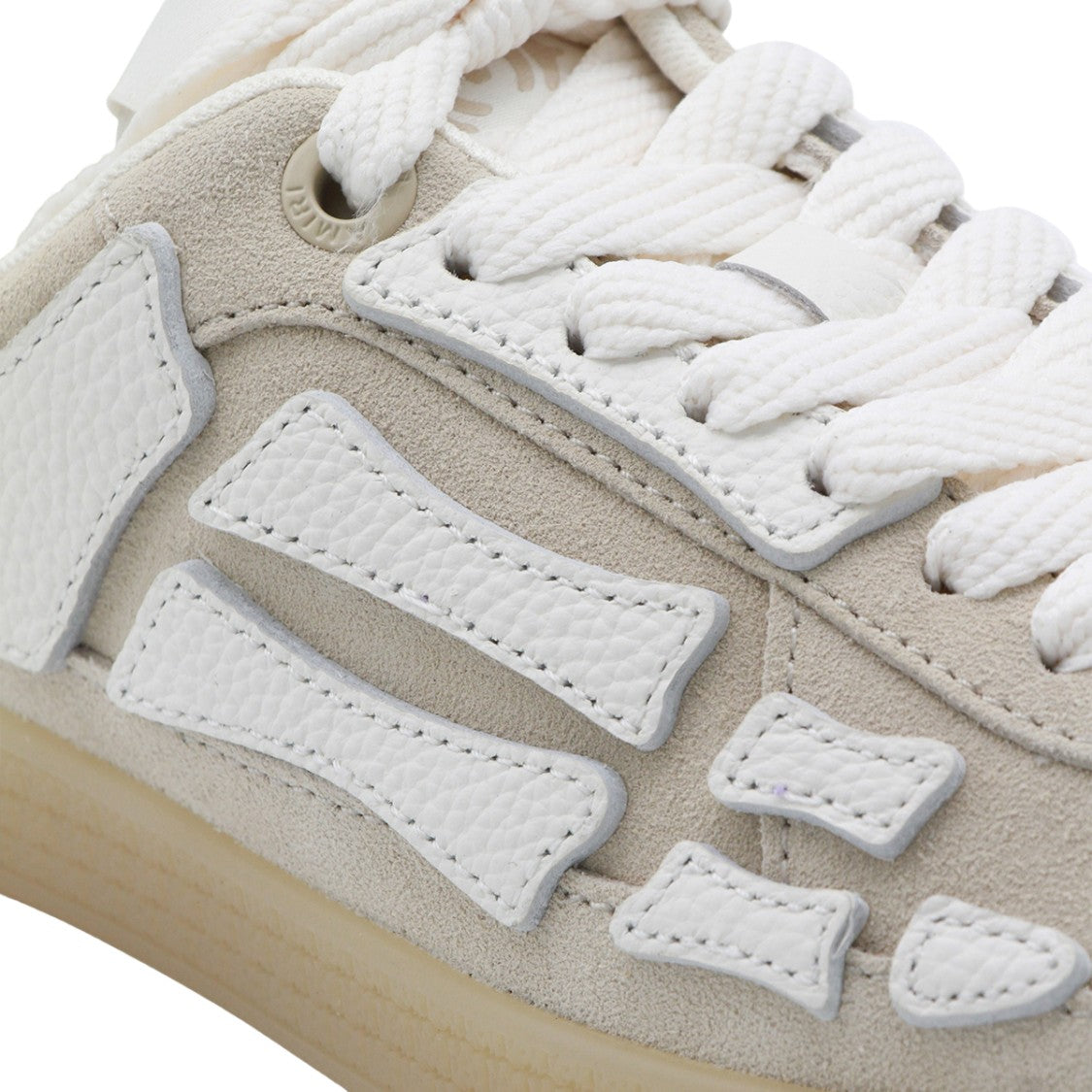 Amiri Beige Suede Sneakers With Abstract Leather Overlays